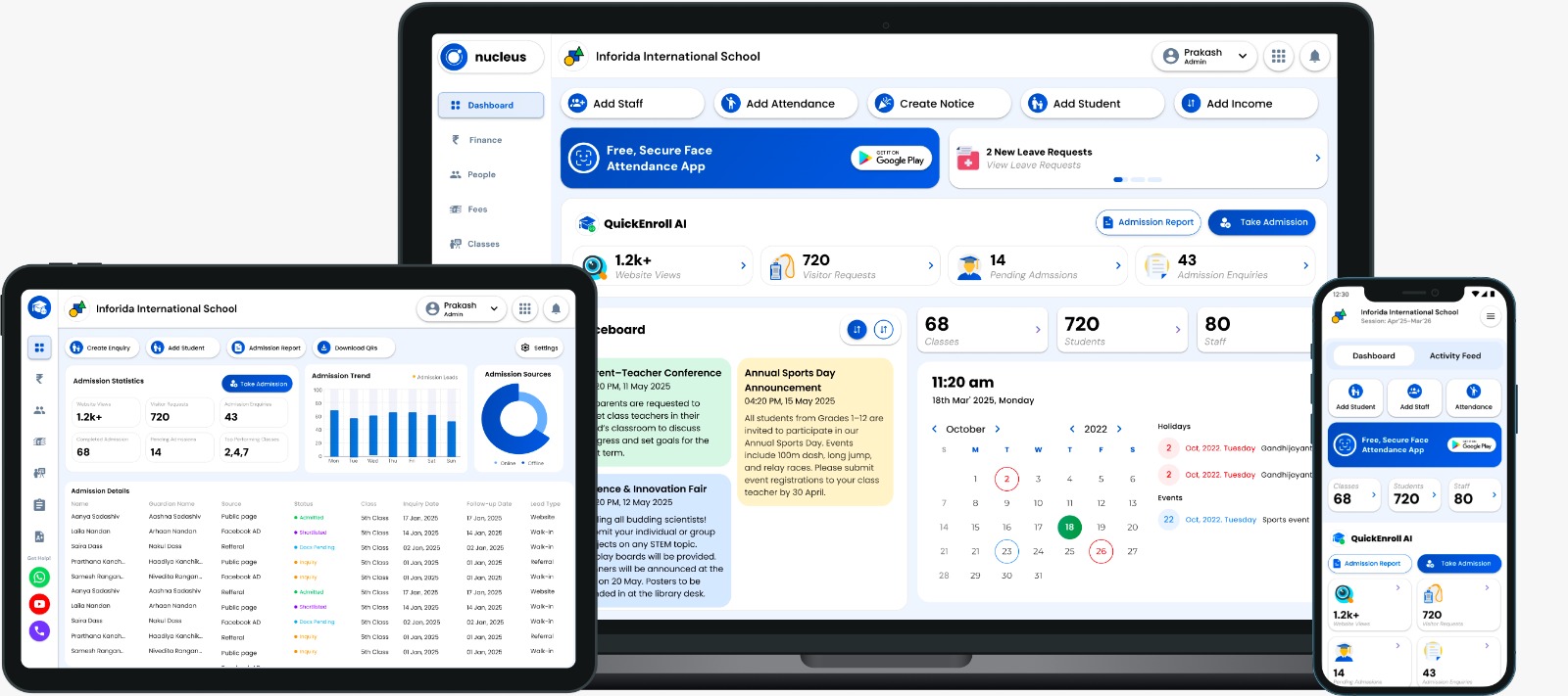 Inforida apps on laptop, tablet and mobile
